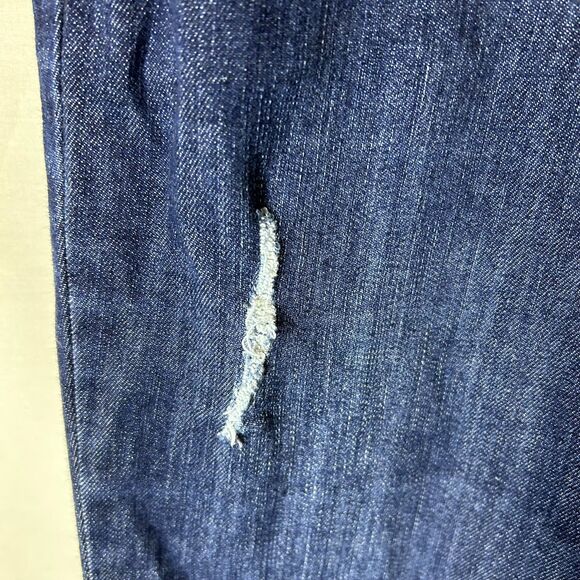 Democracy Blue Med-Dark Wash Mid-Rise Ab-Solution Raw Hem Cropped Jeans Size 14 - Picture 5 of 15